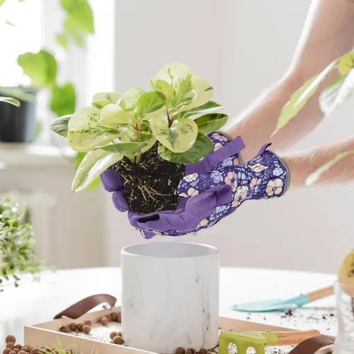 Miniatura 6 de Guantes de jardinería de cuero para mujer, guantes de jardín a prueba de espinas, guantes de trabajo para pantalla táctil, regalos ColorR