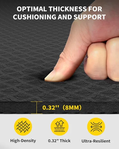 Miniatura 3 de CAMBIVO Esterilla de Yoga Grande (6' x 4'), Alfombrilla de Entrenamiento Extra Ancha para Hombres y Mujeres, Esterilla de Yoga Gruesa de 1/3 y 1/4