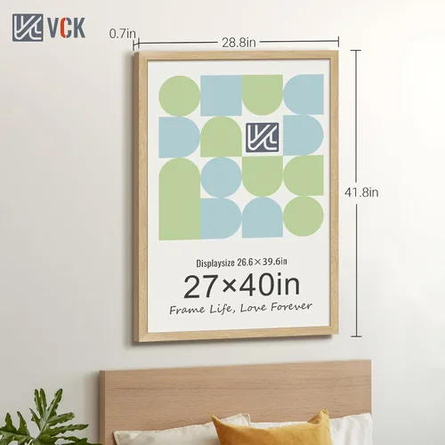 Miniatura 67 de VCK Marcos para póster de madera maciza de 22.375 x 34 pulgadas, marco de fotos A1 negro con montaje en pared, paquete de 3