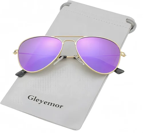 Miniatura 55 de Gleyemor Lentes de sol polarizados estilo aviador para niños y niñas, jóvenes, adolescentes, dos tamaños de 1.969 in y 2.047 in