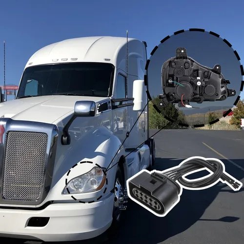 Miniatura 3 de Conector de coleta para faros delanteros Kenworth T680, conector de coleta de faro halógeno