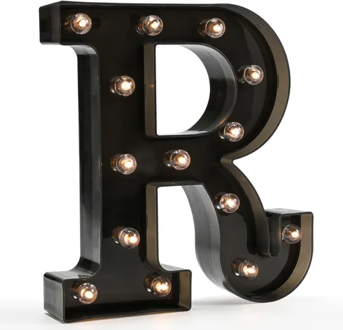 Miniatura 36 de Oycbuzo - Letras con iluminación Led, letras del alfabeto, color negro, para decoración de bares, festivales, cumpleaños, bodas