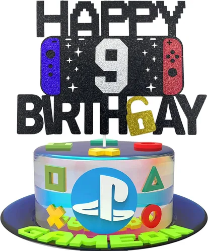 Miniatura 7 de Decoración de pastel de videojuegos de feliz 6º cumpleaños para niños y niñas de 6 años, decoración de fiesta de cumpleaños de nivel 6