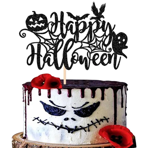 Miniatura 33 de 30 piezas de adornos para cupcakes con purpurina – Púas de cupcakes de Halloween para niños, cumpleaños, festival, fiesta, decoración de pasteles