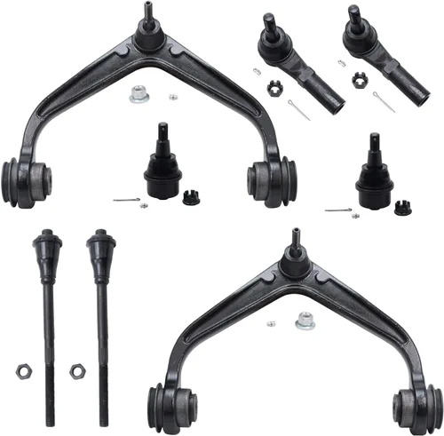 Miniatura 410 de Detroit Axle - Kit de brazos de control de extremo delantero de 8 piezas para Dodge Dakota 00-04, Durango 00-03, 4 brazos de control superior e
