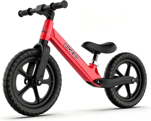 Miniatura 10 de Ridego Bicicleta de equilibrio de 14 pulgadas para niños de 3 a 6 años, bicicleta ligera para niños con asiento ajustable, bicicleta de empuje
