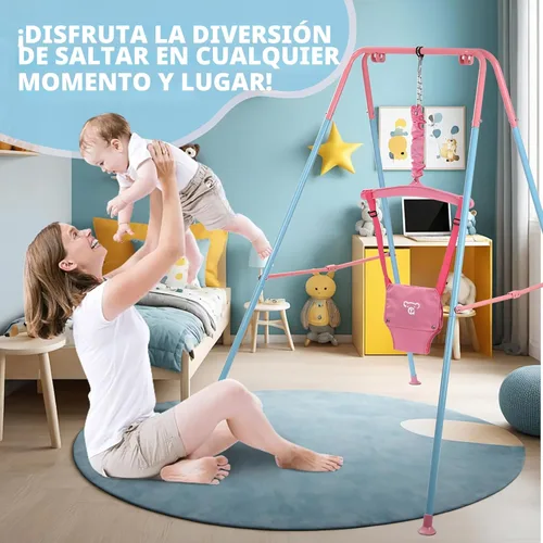 Miniatura 5 de Taleco Gear 2 en 1 columpio y saltarín para niños pequeños, juego de columpios para interior/exterior, saltarines y rebotadores para bebés, fácil