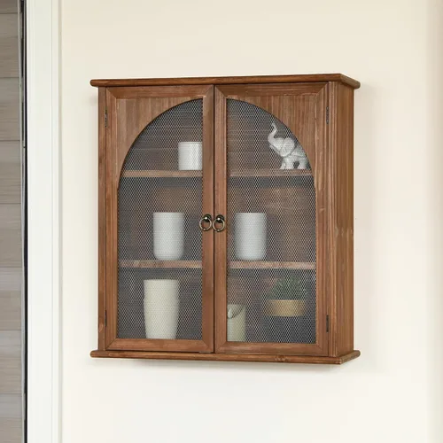 Miniatura 6 de COLLECTIVE HOME - Armario organizador de pared de 24 pulgadas, gabinete de baño de madera maciza con puerta arqueada, ya montado, 22 x 8 x 24