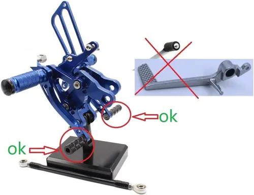 Miniatura 7 de Estriberas de freno para palanca de cambios de motocicleta con agujero de 0.236 in, pedal universal para retrasos, color negro
