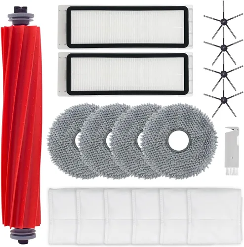 Juego de accesorios de vacío para roborock Q Revo Robot Vacuum 4 almohadillas de fregona+1 cepillo principal+6 bolsas de polvo+4 cepillos