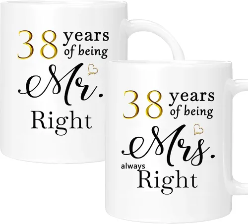 Miniatura 29 de Juego de 2 Tazas de Café del 11º Aniversario, Regalos de Boda del 11º Año Decoraciones de Aniversario para Parejas Padres Hombres Mujeres Marido
