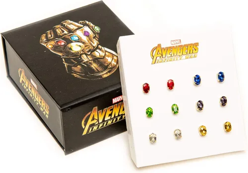 Miniatura 8 de Marvel Avengers Infinity War Endgame - Pendientes de tuerca de piedra infinita, juego de 6