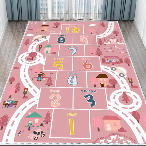 Miniatura 5 de Hopscotch - Alfombras para niños, alfombra para dormitorio, sala de juegos, autos de juguete para niños, alfombra de guardería para niños pequeños
