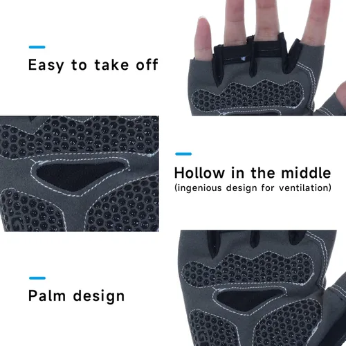 Miniatura 2 de Bictmitc Guantes de ciclismo de montaña de gel, guantes deportivos antideslizantes, guantes de ciclismo acolchados que absorben los golpes, guantes