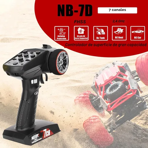 Miniatura 3 de Transmisor RC de 7 canales con receptor, sistema de control de luz integrado y juego de 12 luces LED, control remoto de radio de 2.4 GHz para auto a