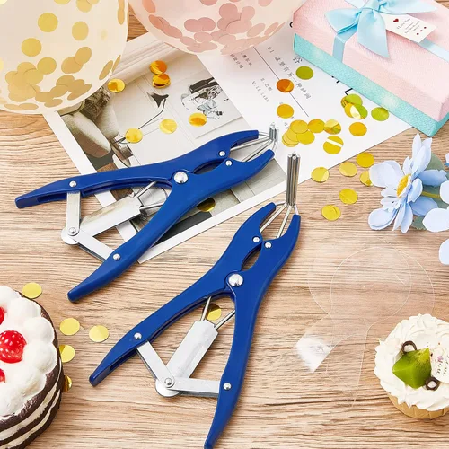Miniatura 5 de Paquete de 2 herramientas para rellenar globos, alicates expansores de globos con apertura elástica de 4 vías para rellenar pétalos de lentejuelas