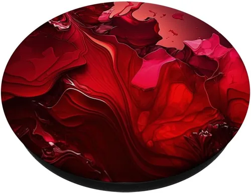 Miniatura 2 de Tinta ROJA Abstracta Ilustración Teléfono Popper Mármolado PopSockets Estándar PopGrip