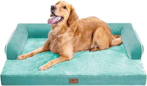 Miniatura 124 de Cama ortopédica impermeable para perros pequeños, cama para perros de tamaño mediano, cómoda cama para mascotas y gatos con lados, funda extraíble