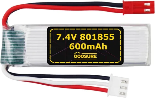 Miniatura 6 de Batería de 7.4V 600mAh 801855 compatible con WLtoys Toys XK A280 A160 A300 RC Airplane, P51 Mustang 4 canales 6G/3D sin escobillas 2.4G avión
