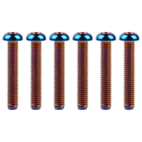 Miniatura 25 de Cabeza de botón de titanio Torx M5 M6 M8 x10 12 15 20 25 30 35 1.575 in para bicicleta, motocicleta, automóvil, tornillos paquete de 6