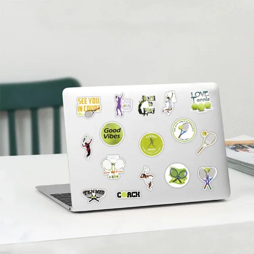 Miniatura 6 de Calcomanías de tenis 50 calcomanías de vinilo impermeables para botellas de agua, laptop, equipaje, computadora, teléfono celular, patineta