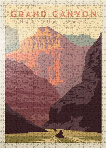 Miniatura 7 de MyPuzzle Grand Canyon National Park: Kayak, póster vintage, rompecabezas premium de 1000 piezas para adultos