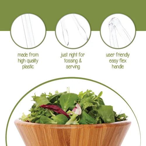 Miniatura 6 de Plasticpro Pinzas desechables de plástico para servir de 12 pulgadas, duraderas, resistentes, utensilios de servicio premium, transparentes, paquete