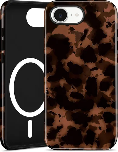Miniatura 81 de Jusy Compatible con MagSafe Brown Tortoise Shell Print Phone Case para iPhone 7/8/SE, funda protectora magnética de lujo de TPU suave