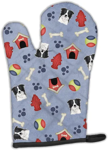 Caroline's Treasures BB4020OVMT Dog House Collection Border Collie - Guante de horno grueso resistente al calor para sartenes calientes y horno,