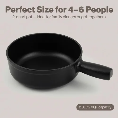 Miniatura 4 de Swissmar Lugano - Olla de repuesto para fondue de queso de hierro fundido, 1.4 cuartos de galón / 1.3 L, compatible con juegos de fondue Swissmar