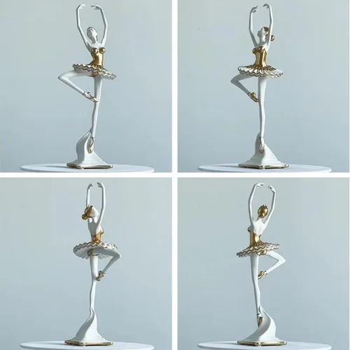 Miniatura 3 de HAUCOZE Estatua de bailarina de bailarina, escultura de yoga, decoración moderna del hogar, regalo para sala de estar, oficina, poliresina, 12
