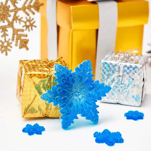 Miniatura 6 de Boao Molde de silicona de copo de nieve de Navidad, molde de fondant de caramelo de chocolate para hornear, molde de postre para decoración