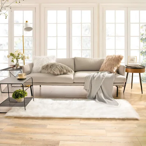 Miniatura 172 de Ashler Home Deco - Tapete de pelo sintético de oveja, mullido, suave, de 2 x 3 pies, lavable a máquina, dormitorio, habitación de los niños, sala