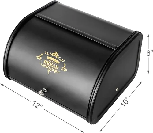 Miniatura 2 de SOTECH Caja de Pan Vintage para Cocina, Contenedor de Estilo Metálico Liviano de Grado Alimentario para Cubo de Almacenamiento en Encimera, Caja