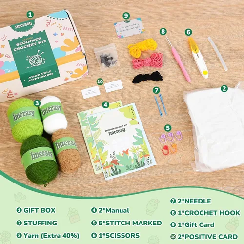 Miniatura 2 de Imcrasy - Kit de ganchillo para principiantes con lecciones de video paso a paso 6 plantas en macetas y kit de ganchillo de la familia de plantas