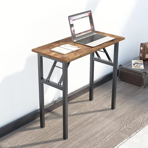 Miniatura 2 de Escritorio pequeño de 31.5 pulgadas para computadora de escritorio pequeño para espacio pequeño, mesa plegable pequeña, escritorio compacto