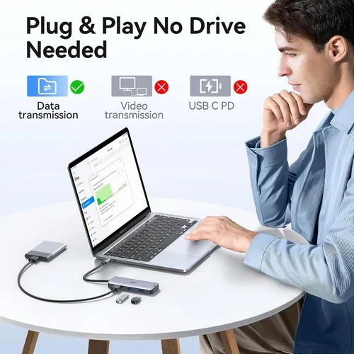 Miniatura 6 de Adaptador multipuerto USB-C para MacBook Air/Pro - Dongle HDMI 6 en 1 con puertos 4K, USB 3.0, lector de tarjetas SD/TF para MacBook M1/m2/m3/m4