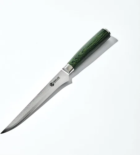 Miniatura 12 de HexClad Varilla de Afilado, Varilla de Acero Inoxidable Damasco Japonés de 9 Pulgadas, Mango de Pakkawood