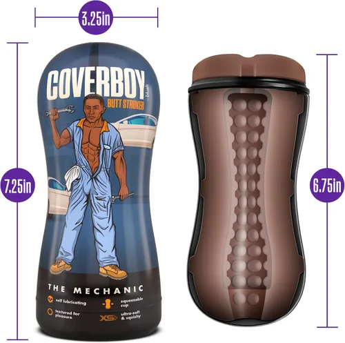 Miniatura 3 de Blush Coverboy Bad Boy Next Door 7.5" Masturbador autolubricante de bolsillo, realista para hombres, manga con textura acanalada, sensación similar