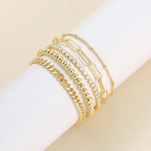 Miniatura 6 de DEARMAY Delicadas pulseras de plata para mujer, a la moda, juego de joyas de plata de ley 925 para mujer, pulseras para mujer, caja de clip