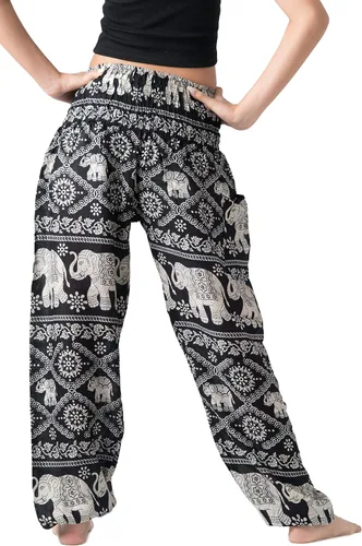 Miniatura 3 de B BANGKOK PANTS Pantalones harem para mujer, ropa bohemia con bolsillos