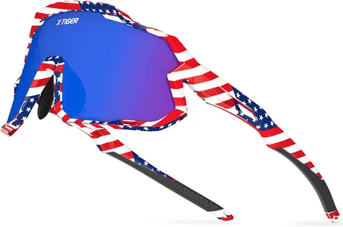Miniatura 12 de X-TIGER Gafas de sol polarizadas para niños y niñas, lentes de sol de béisbol polarizadas para niños de 8 a 14 años, UV400, gafas de ciclismo y Negro