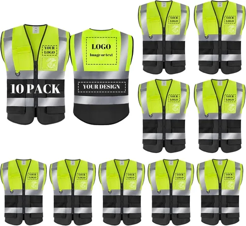 Miniatura 38 de BeautyWill Chaleco de seguridad personalizado con logotipo reflectante de alta visibilidad Clase 2 de alta visibilidad Seguridad Chaleco de trabajo