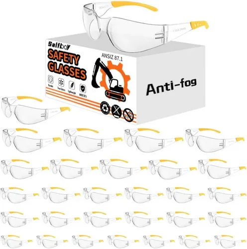 Miniatura 10 de Salfboy Anti Fog Wraparound Safety Glasses Bulk, ANSI Z87.1 Certified for Construction, Yard Work, Laboratories