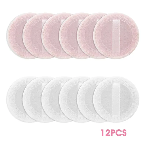 Miniatura 7 de WLLHYF 12 unidades de polvo de maquillaje de algodón rosa, soplos de polvo redondos para maquillaje facial en polvo de terciopelo para polvo suelto