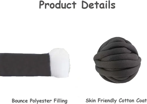 Miniatura 5 de Hilo para Tejer con el Brazo para Manta de Tiro de Nudo Trenzado Grueso DIY, Tubo Suave Extra de Algodón Lavable Hilo Gigante Voluminoso para Tejido