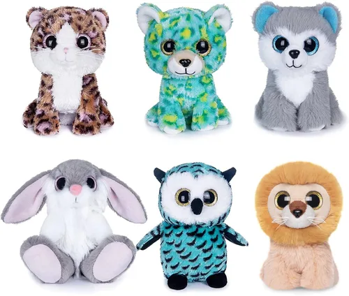 Miniatura 12 de My OLi Juego de juguetes de peluche de Navidad, 6 unidades de animales de peluche suaves de alta calidad, personajes navideños con Papá Noel, muñeco