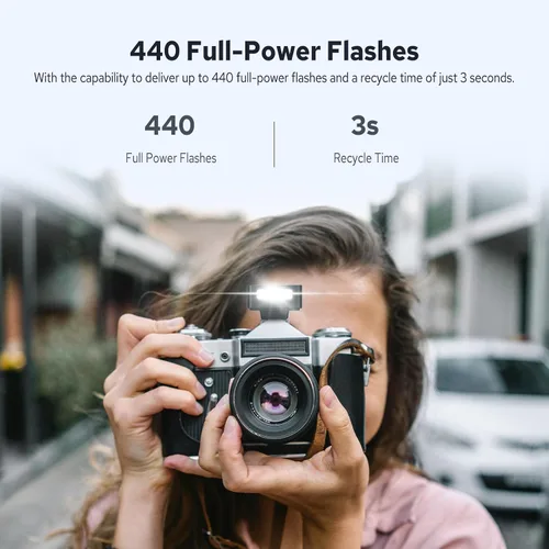 Miniatura 6 de GODOX Mini flash iM20 para cámara, Godox Flash con batería incorporada, 440 destellos de potencia completa, GN10, carga USB-C, 5 niveles