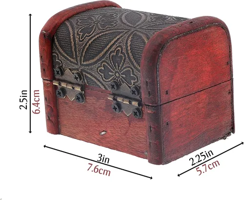 Miniatura 2 de Caja de madera de 3 pulgadas con diseño de flores