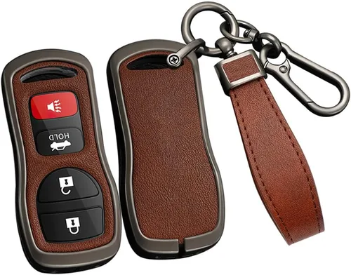 Miniatura 16 de ontto Funda de cuero para llavero Infiniti FX35 FX45 QX4 Smart Remote Metal para Nissan Armada Frontier Murano NV1500 Pathfinder Titan 2002